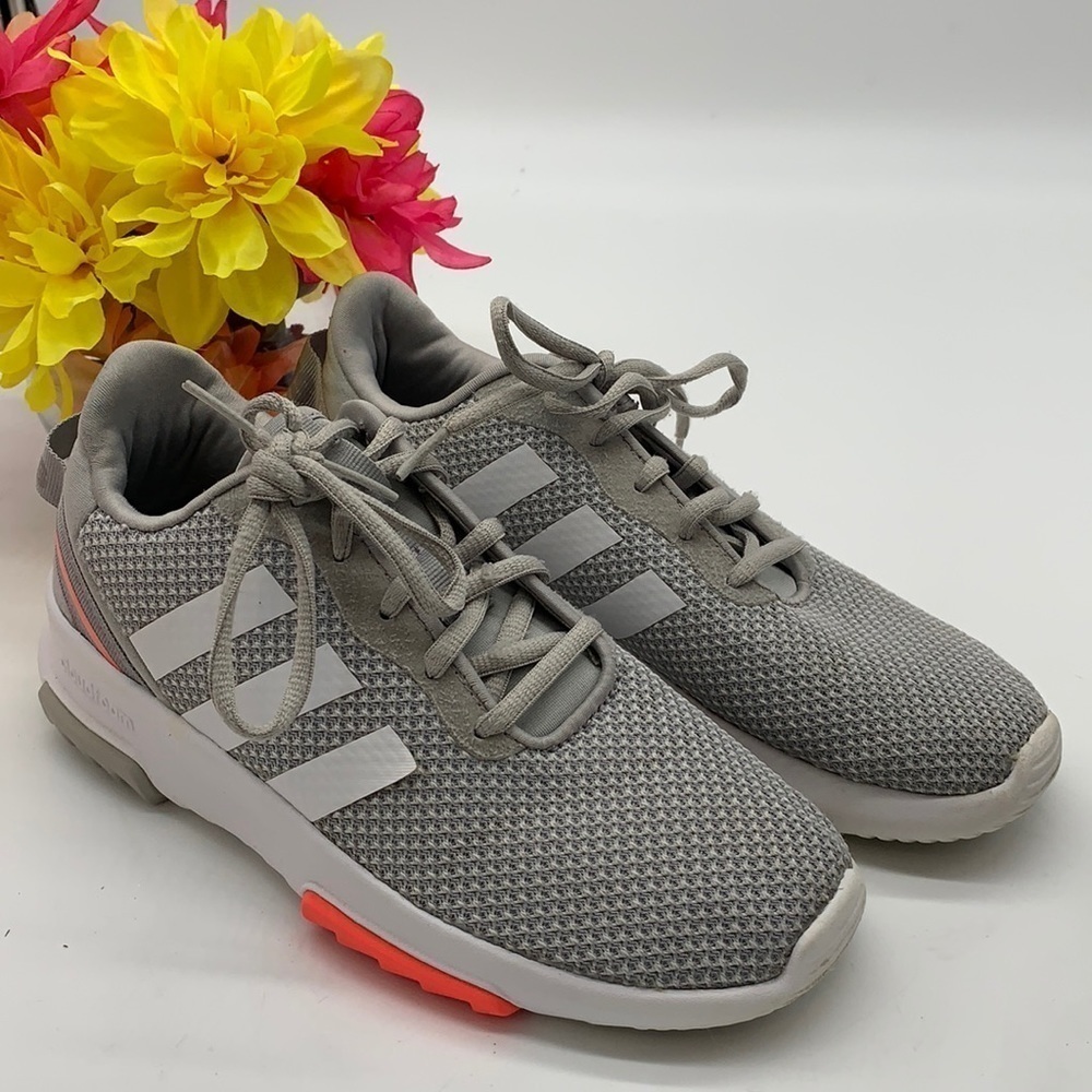 Adidas Gray White Racer Cloadfoam Sneakers. SNK0306D
